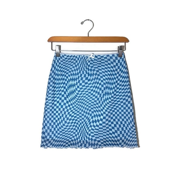 Wild Fable Blue Checkered Slip Style Mini Skirt Size XS - Picture 1 of 7